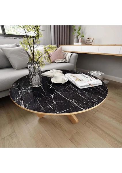 Mermer Desenli Kendinden Yapışkanlı Folyo 2 Metre, 60  cm , Vinil, Kendindenyapışkanlı, Dekor Folyosu, Pencere Çıkartması, Pvc Çıkartma, Mobilya, Mutfak Dolabı, Granit (Siyah Mermer Desenli)