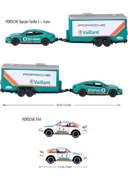 Majorette Car Trailer Porsche  SMB-212053111