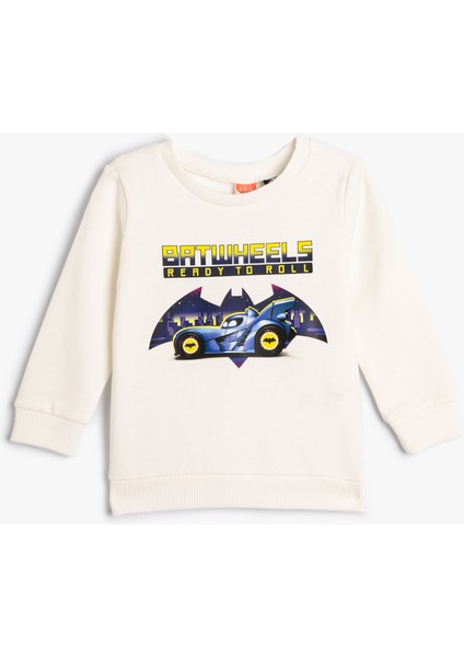 Batman Sweatshirt Lisanslı Uzun Kollu Bisiklet Yaka Pamuklu Şardonlu