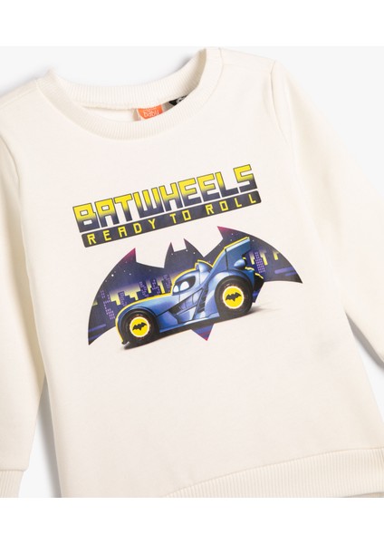 Batman Sweatshirt Lisanslı Uzun Kollu Bisiklet Yaka Pamuklu Şardonlu modelleri