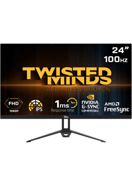 Twısted Mınds 24 TM24FHD100IPS Fhd 100HZ 1ms HDMI VGA IPS Freesync/gsync Çerçevesiz Gamıng Monitör