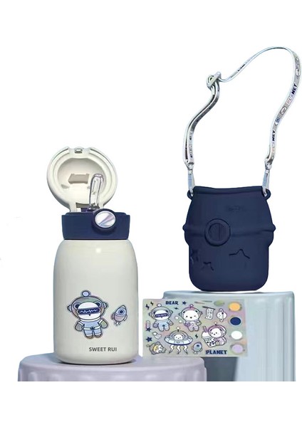 Sweet Ruı Astronot 500ML Çapraz Gövdeli Paslanmaz Çelik Termos Bardak (Yurt Dışından)
