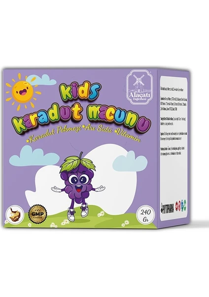 Alaçatı Değirmeni Kids Çocuk Macunu - Arı Sütü, Propolis,karadut Pekmezi, Bal ve Vitamin Katkılı Kakaolumeyveli Macun