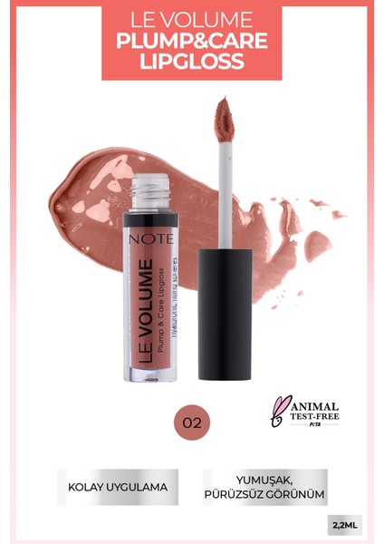 Note Le Volume Plump & Care Lipgloss Dudak Parlatıcısı 02 Just Nude - Nude fiyatları