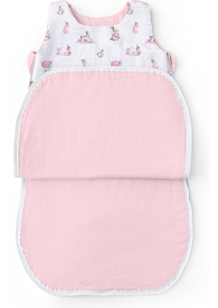 Bebe Lapin Rose 1.85 Tog Kışlık Müslin Bebek Uyku Tulumu 6-18 Ay