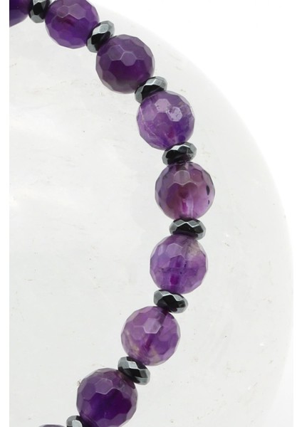 Ametist - Hematit Doğal Taş Makrome Örme Bileklik fiyatları