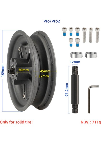 Pro/pro2 8.5 Inç Elektrikli Scooter Bölünmüş Tekerlek Göbeği Alüminyum Alaşımlı Arka Tekerlek Jantları Katı Lastik Scooter Siyah (Yurt Dışından) indirimleri