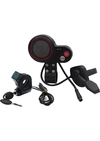 Qs-S4 36V-60V Başparmak Gaz LCD Ekran Kiti + Kontak Kilit Anahtarı Uzun Kablo Sıfır 8 9 10 8x 10X Elektrikli Scooter 6pın (Yurt Dışından)
