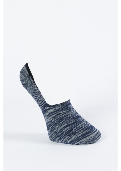 ALTINYILDIZ CLASSICS Erkek Gri-Lacivert Silikon Destekli Desenli Tekli Babet Çorap