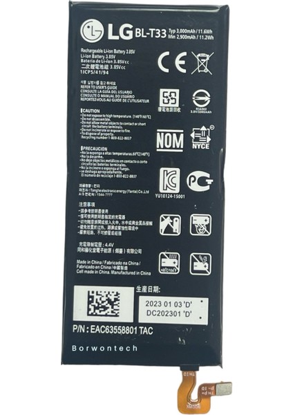 Lg Q6 (BL-T33) Batarya