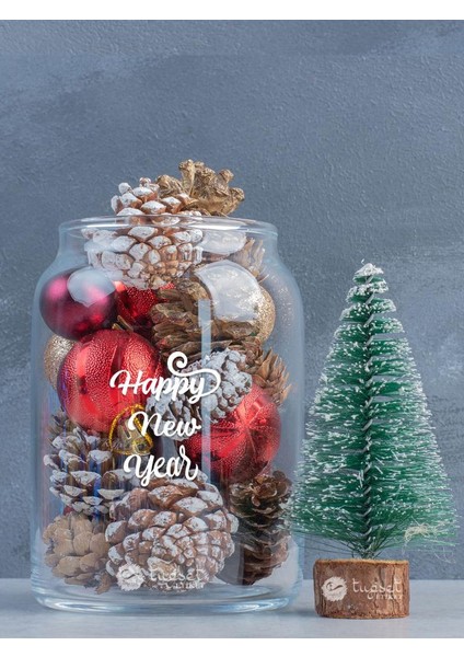 Happy New Year Beyaz Bardak Cam Etiketi 4 Adet -Yeni Yıl ETIKETI-T602 fiyatları