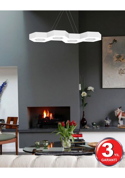 Catena (Beyaz Kasa, Sarı Işık) Ledli Modern Sarkıt Linear LED Avize Salon Mutfak Oturma Odası Yatak Odası Antre Hol LED modelleri