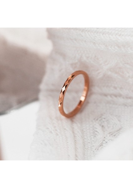 Moda Çift Yüzük Rose Altın-Çok Faset Pırlanta Yüzük (Yurt Dışından)