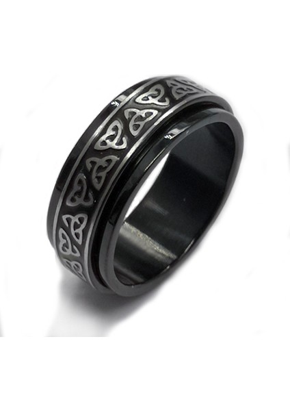 Modaya Uygun Çift Yüzük Siyah - Celtic Düğüm Yüzük (8mm) (Yurt Dışından)