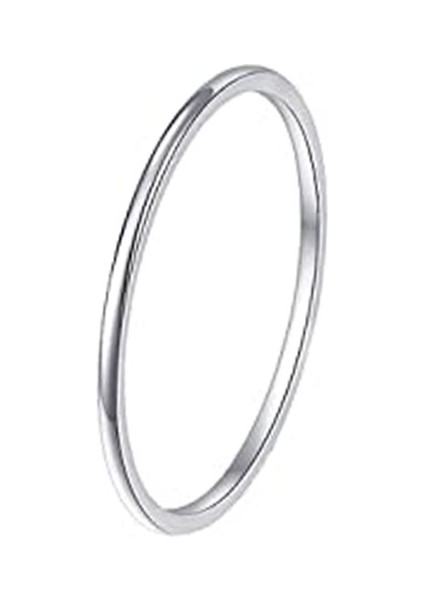 Modaya Uygun Çift Yüzük Gümüş - 5 Çeşit Düz Yüzük (1mm) (Yurt Dışından)