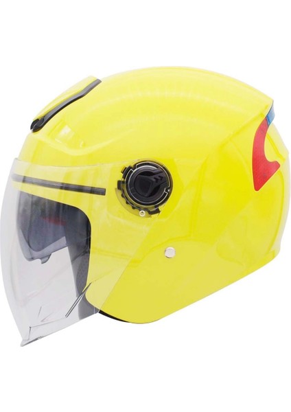 618 Yellow Güneş Vizörlü Yarım Kask