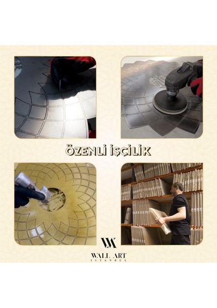 Wall Art Istanbul 3D Esma'ül Hüsna Islami Ev Dekorasyonu - Metal Duvar Tablosu - Dini - İslami - Tablolar - WAM173