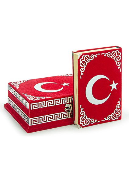 Kadife Sandıklı Ay Yıldız Türkiye Özel Tasarım Kur'an-ı Kerim Seti fırsatları