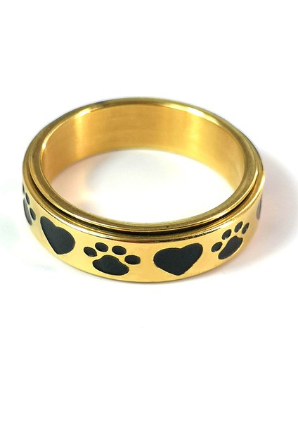 Moda Çift Yüzük Altın-Aşk Köpeği Baskı (Yurt Dışından)