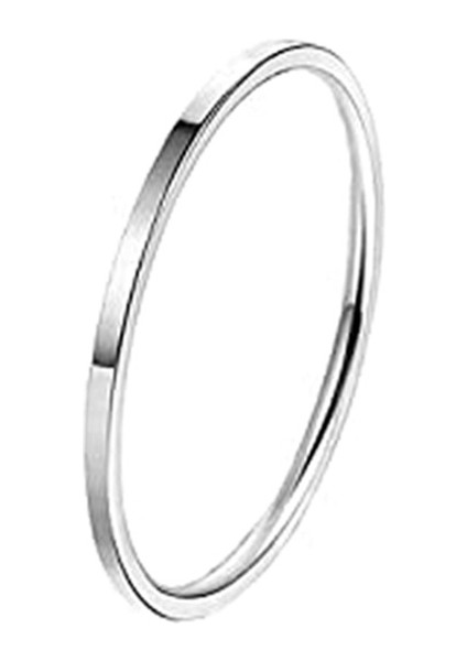 Modaya Uygun Çift Yüzük Gümüş - 4 Çeşit Düz Yüzük (1mm) (Yurt Dışından)