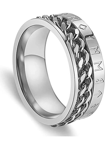 Moda Çift Yüzük Gümüş-Ters Viking Zincir Yüzük (Yurt Dışından)