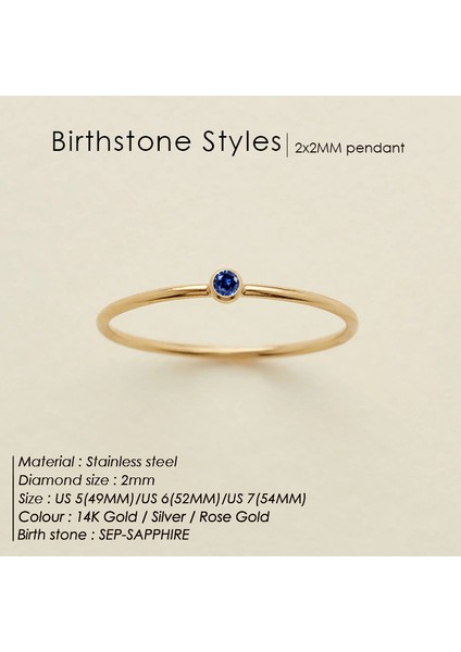 Modaya Uygun Çift Yüzüğü Eylül Safir Mavisi - Pembe Altın (Yurt Dışından)