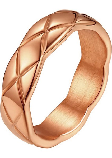 Moda Çift Yüzüğü Gül Altın (Yurt Dışından)