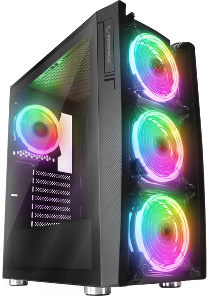 Hacker 650W 80+ Bronze Siyah 4*rgb Auto Fan Atx Mid-T Gaming Oyuncu Kasası