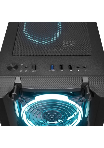 Hacker 650W 80+ Bronze Siyah 4*rgb Auto Fan Atx Mid-T Gaming Oyuncu Kasası