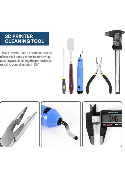 42 Parça 3D Baskı Araç Seti Çapak Alma Aracı Saklama Çantalı Temizleme ve Sökme Aracı Temizleme Bitirme ve 3D Baskı Yazdırma Için 3D Yazıcı Araç Seti Içerir (Yurt Dışından)
