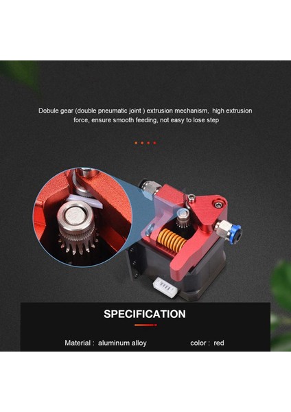 Çift Dişli Ekstruder Ender 3 CR10 Cr-10 Pro CR-10S Tornado Alüminyum Sürücü Beslemesi ile Uyumlu 3D Yazıcı Için (Yurt Dışından)