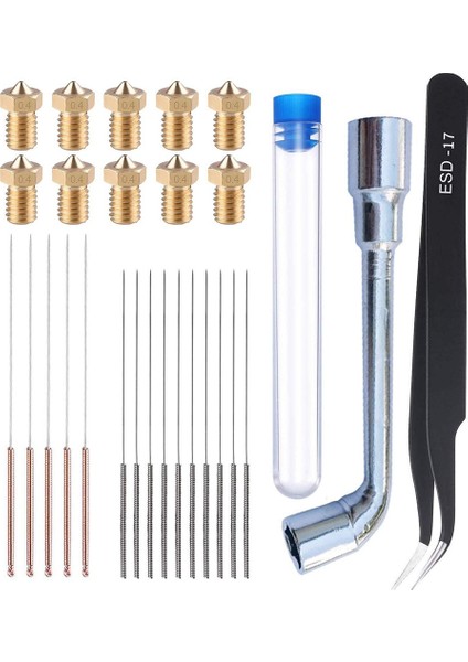 3D Yazıcı Değiştirin 0.4 mm V6 3D Yazıcı Ekstruder Pirinç Meme Temizleme Araçları V6 3D Yazıcı Aksesuarları (Yurt Dışından)