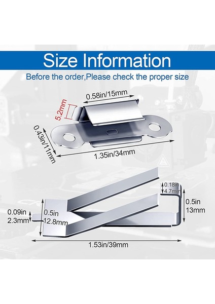 Creality Ender 3 Pro Ender 3s Ender 5 Pro Cr-20 Pro CR-10S Pro 3D Yazıcı Için 12 Adet Cam Yatak Yaylı Dönüş Klipleri (Yurt Dışından) modelleri
