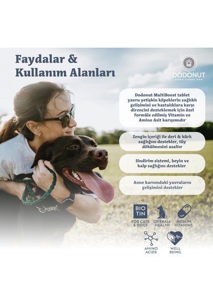 Multiboost Köpekler Için Multivitamin ve Amino Asit Besin Takviyesi, 150 Tablet