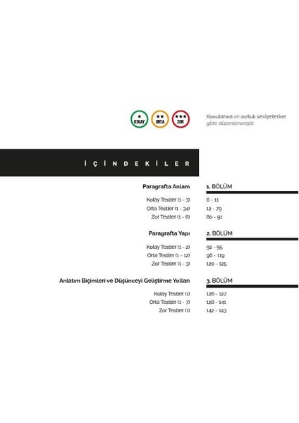 A Yayınları TYT Paragraf Konularına ve Zorluk Derecesine Göre Çıkmış Sorular