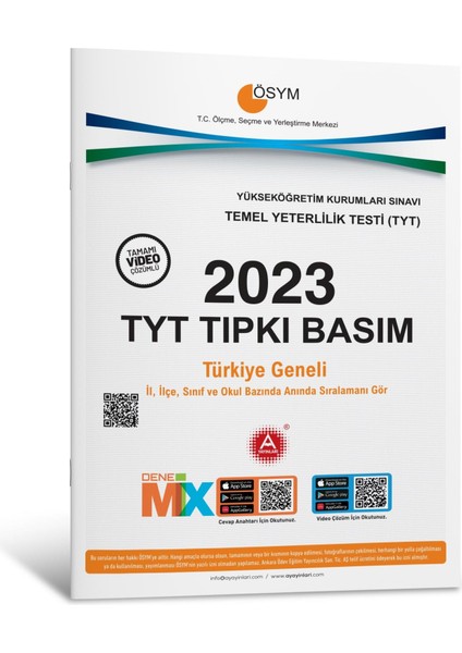 2023 TYT Tıpkı Basım Deneme Sınavı Bire Bir ÖSYM Çıkmış Sorular