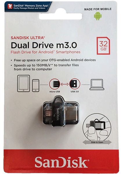 Sandisk Dual Drive 32 GB M3.0 Micro Otg Flash Disk