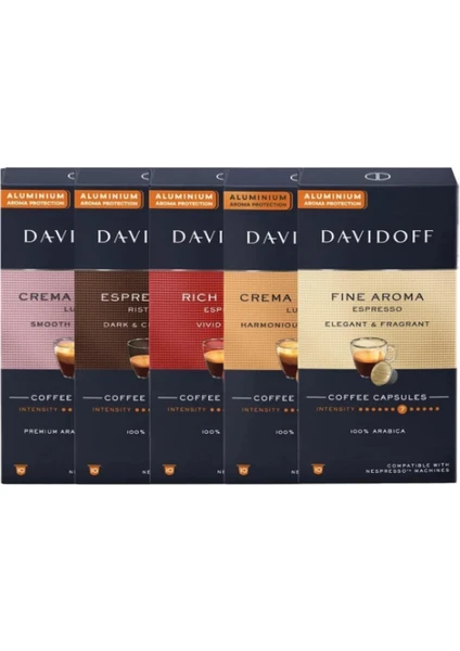 Davidoff Kapsül Kahve (Nespresso Uyumlu) 5X10