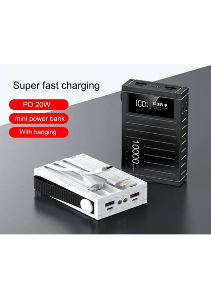Powerbank 10000 Mah PD20W+QC22.5W Kablolu Hızlı Şarj Taşınabilir Güç Bankası 10000 Mah modelleri