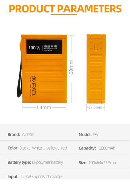 Powerbank 10000 Mah PD20W+QC22.5W Kablolu Hızlı Şarj Taşınabilir Güç Bankası 10000 Mah fırsatları
