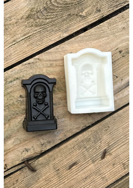 Mezar Taşı Kuru Kafa Mum Kalıbı (Silikon) fırsatları