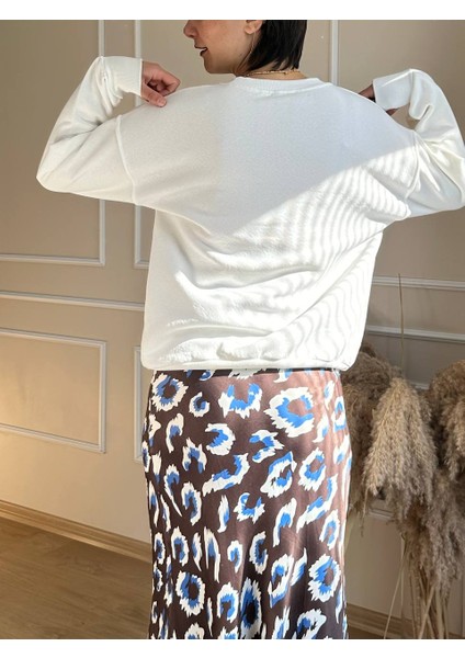 Beyaz Love Sweatshirt modelleri