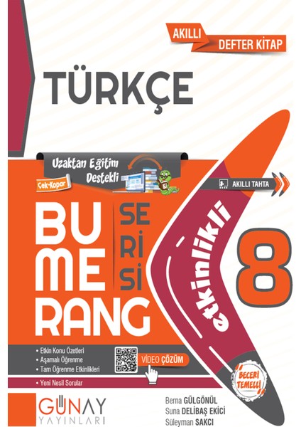 Güncel 8. Sınıf Türkçe Bumerang Etkin Konu Anlatımlı Soru Bankası Yeni Nesil