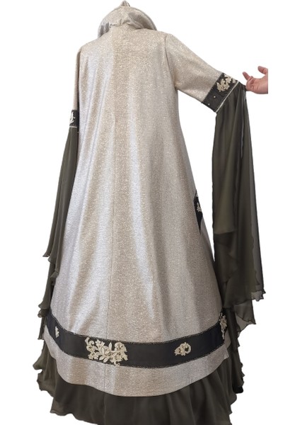 Kına Yeşili Büstiyerli Gold Kaftan modelleri
