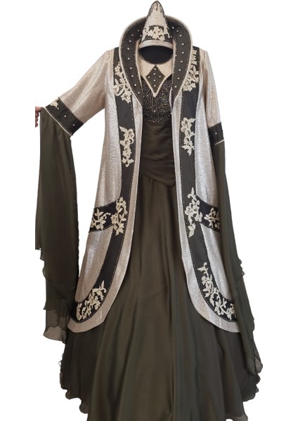 Kına Yeşili Büstiyerli Gold Kaftan fırsatları