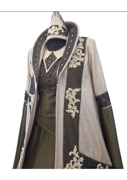 Kına Yeşili Büstiyerli Gold Kaftan indirimleri