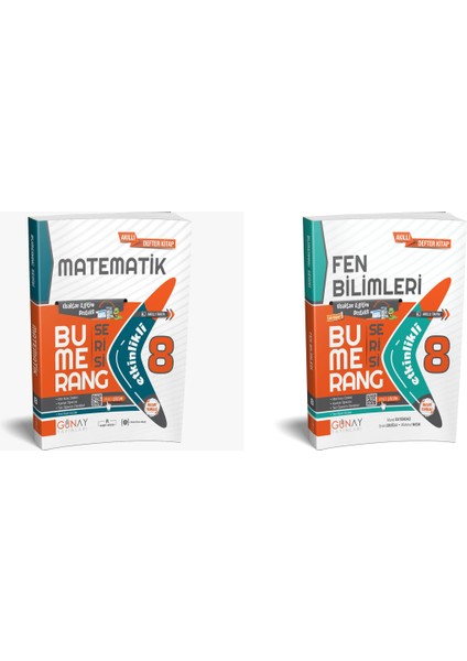 Güncel 8. Sınıf Matematik ve Fen Bilimleri Bumerang Etkinlikli Kitap Konu Anlatımlı