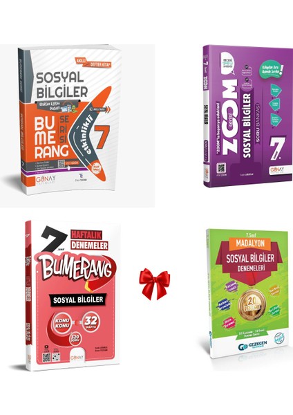 Güncel 7. Sınıf Sosyal Bilgiler Bumerang Konu Anlatımlı, Zoom Soru Bankası ve Haftalık Denemeler