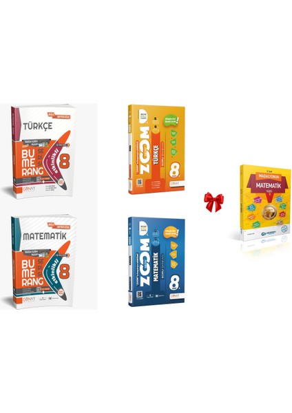 Güncel 8. Sınıf Türkçe ve Matematik Bumerang Konu Anlatımlı ve Zoom Soru Bankası