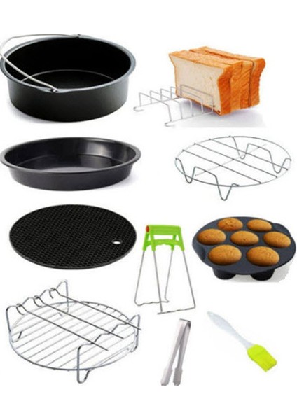 Air Fritöz Aksesuarları 8 Inç (20 cm Çap) 10'lu Pişirme Seti (Yurt Dışından)